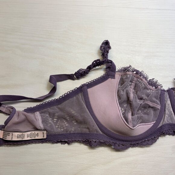 Victoria Secret Dream Angels Push Up Without Padding Bra Purple Lace Size 36 D - Picture 5 of 7